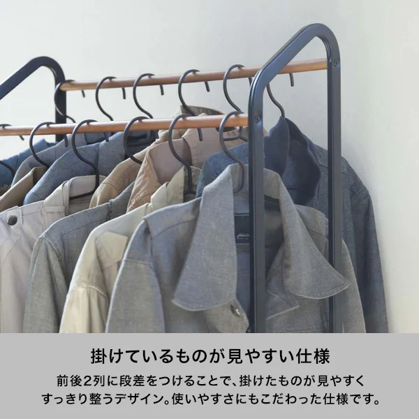 タワー ハンガーラック キャスター付き ホワイト - Image 5